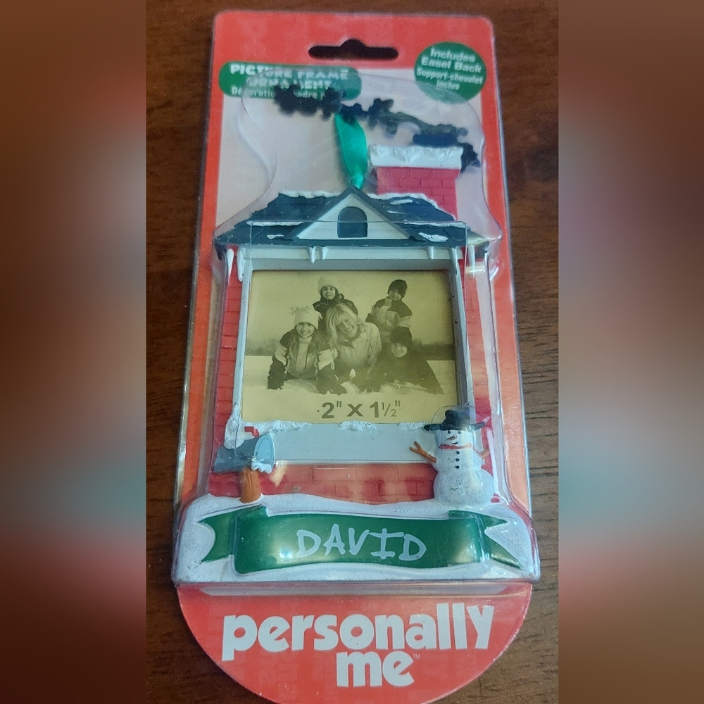 🎄David Christmas Snowman Picture Frame Ornanent